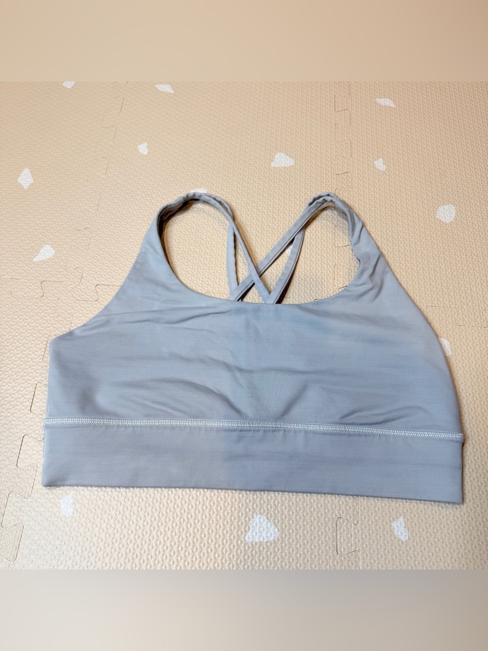 lululemon athletica Light Gray Strappy Crossback Sports Bra